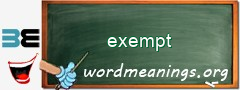 WordMeaning blackboard for exempt